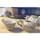 Vintage Japan Lusterware Miniature Tea Set Moriage Dragon Porcelain 4pc No Lids