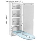 White Wall Mount Ironing Board Cabinet Modern Style Swivel 4 Shelves Bathroom