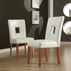 White White Fauxleather Keyhole Dining Chairs set Of 2 