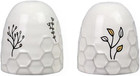 Honey Bee Ceramic Salt And Pepper Shakers  Unique Honeycomb Salt   Pepper Shaker