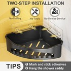 2 Pcs Shower Organizer Shelf  Shower Shelf Caddy Storage Holder Corner Black