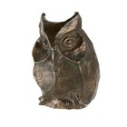 Vintage 1970s Mid-century Cast Bronze Horned Owl Sculpture - 5 5  H