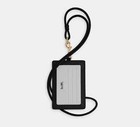 Coach F57311 Crossgrain Leather Lanyard Badge Id Holder - Black gold