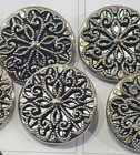 11 Vintage Silver Mirror Backed Buttons 22mm