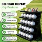 100  Solid Cypress Wood Golf Ball Display Case black  Black
