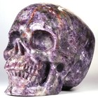 5 0  Lepidolite  carved Crystal Skull  Realistic  Crystal Healing