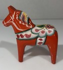 Akta Dalahemslojd G  A  Olsson Dala Horse Wooden Orange 4    Tall Vintage Sweden
