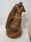 Antique Papua New Guinea Sepik River Yam Mask     Handwoven Raffia Male Artifact