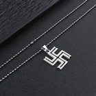 Mens Stainless Steel Swastika Pendant Necklace Buddhist Symbol Jewelry
