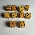 Lot Of 10 - Vintage Butterscotch Bakelite Dice 5 8 