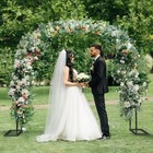 Garden Arch Trellis  Metal Garden Arbor With Base  5 3 w X 7 6 h Or 7 9 w X 6   