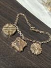 Vintage Rose Gold Fill French Murat Bracelet 3 Rosy Gold Fill Decorative Charms