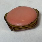 Vtg Marinello Compact Pink Enamel Combo Trifold Mirrored Blush   Powder Box