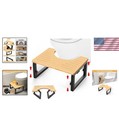 Foldable Bamboo Poop Step Stool - Heavy Duty 500 Lbs Capacity   Non-slip Design