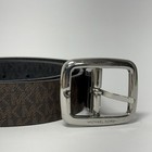 Michael Kors Signature Reversible Belt Xl Black Logo Round Buckle 551814c