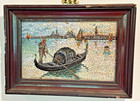 Antique Italian  Micro Mosaicvenietian  Plaque   
