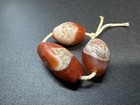 Vintage Tibetan Red Agate Barrel Beads Natural Old Agate Prayer Beads  Large Ov
