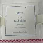 Pottery Barn Baby Ava Crib Skirt Pink White Brown 100  Cotton 16    Drop Nwt