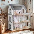 Wooden Dream Playhouse With Balcony  Doll House For Kids With Furniture  Diy    