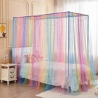 Rainbow Bed Canopy For Girls Kids With Light 4 Corner Post Princess Canopy Bed