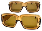 Exaggerated Classic Vintage 70s Retro Style Sun Glasses Square Thick Brown Frame
