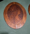 Vintage Flemish Art Company Pyrography Set Of 2 Native American Art