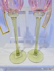     nwt Cupcakes   Cashmere Glass Pink Tulip Candleholder Set