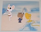 Danger Mouse   Penfold Production Cel On Hand Painted Background Framed With Coa