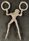 800 Sterling Silver Harlequin Acrobat Figural Sugar Tongs European 19th Century