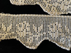 Antique French Length Handcrafted Crochet Lace C1930s Lampshades Drape Trim 2 7y