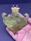 Rare Beautiful Old Islamic Antiquity Brass Sliver Inlaid Pendant With Bird Statu