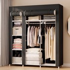 Non-woven Portable Wardrobe Closet 2 Hanging Rods 8 Shelves Storage Cabinet