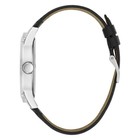Guess Men s Crescent Leather Black Round Dial Quartz Watch - Gw0628g1 New