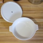 Corningware 1 Qt Round White Casserole Buffet Server W  Lid Handles B-1