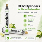 Soda Sparkling Water Maker Machine Co2 60l Cylinders Screw-in For Soda Stream