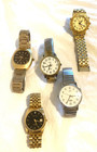 Lot Of 5 Mixed Vintage Mens Wrist Watches Parts Only All Need Repairs Batteries