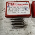 Lot Of 16 New Titan Cs10010 Cs00020 Size 0 00 Combination Drill Countersink