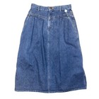 Vintage Lee Denim Midi Skirt Womens 14 High Waisted Pleated A-line Made In Usa