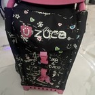 Z  ca Ice Skating Rolling Bag With Pink Frame  Doodle Design  Black Sk8 4 Ever