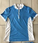 Lillie Green 2 Piece Blue White Golf Outfit Set Skort   1 4 Zip Shirt Womens L