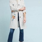 Anthropologie Polka Dot And Embroidered Trench Coat Size Large