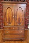 Ethan Allen Mahogany Newport Collection Linen Press Wardrobe Armoire