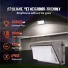 2pcs Led Wall Pack Lights 100w 10800lm Commercial Outdoor Security Lighting