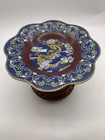 Chinese Cloisonn   Enamel Pedestal Fruit Bowl On Copper