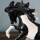 Vintage Hand Painted Horse Figurine Black   White Pinto 1966 Porcelain