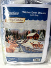 New Vtg Herrschners Gallery Collection Winter Deer Stream Latch Hook Rug Kit Nos