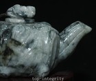 5 5  China Natural Jadeite Emerald Carved Fengshui Ruyi Flagon Wine Pot Kettle