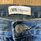 Zara Womens Trendy High Waisted Distressed Hems Wide Leg Jeans Size 14 Eur 46