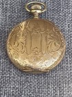 Antique Omega Gold Filled 15j Pocket Watch Ornate Full Hunter Case Runs