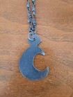 Ooak Handcrafted Gunmetal Crescent Moon Pendant Twisted Wire Necklace Witchy
